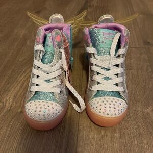 Skechers Twinkle Toes Kids Shoes - Glittery Blue and Pink sz 11